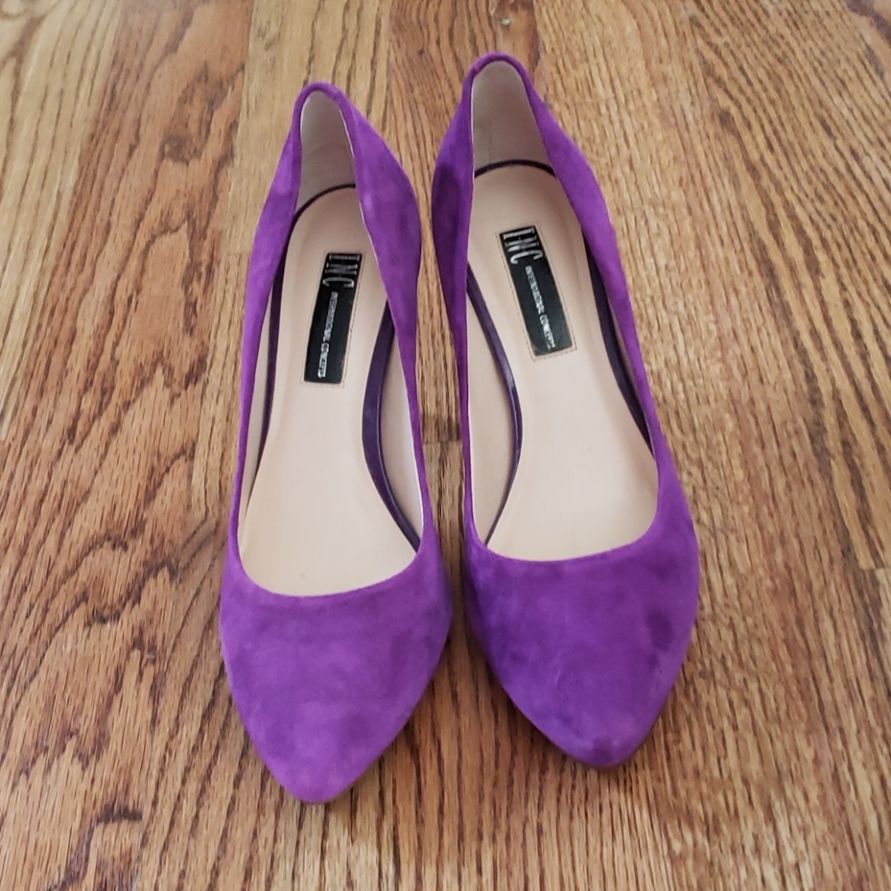 INC International Concepts Purple Suede Heels